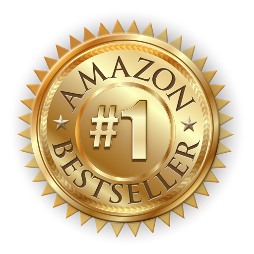 A gold seal with the number one bestseller written on it.